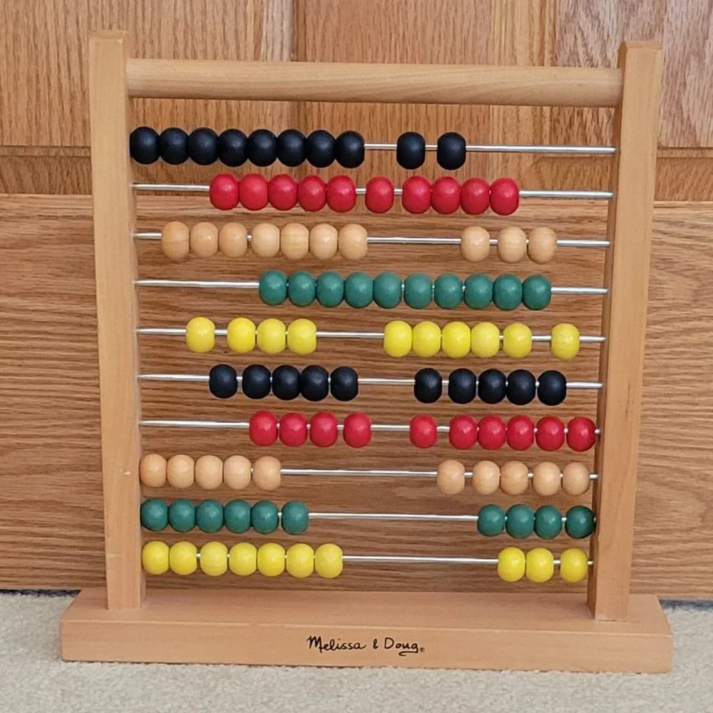 Melissa & Doug Abacus - Classic Wooden Educational Counting Toy 100 Beads NEW